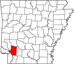 Map of Arkansas highlighting Hempstead County.svg