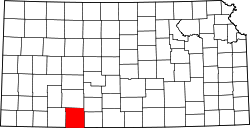 Map of Kansas highlighting Clark County.svg