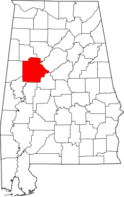 Map of Alabama highlighting Tuscaloosa County.svg