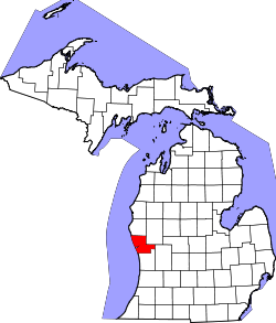 Map of Michigan highlighting Muskegon County.svg