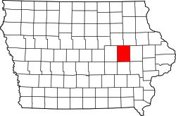 Map of Iowa highlighting Benton County.svg