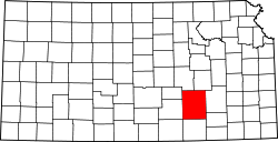 Map of Kansas highlighting Butler County.svg