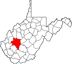 Map of West Virginia highlighting Kanawha County.svg