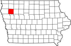 Map of Iowa highlighting Cherokee County.svg