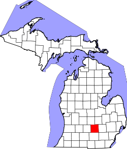Map of Michigan highlighting Ingham County.svg