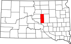 Map of South Dakota highlighting Hyde County.svg
