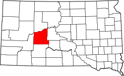 Map of South Dakota highlighting Haakon County.svg