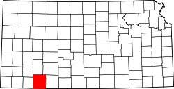 Map of Kansas highlighting Meade County.svg