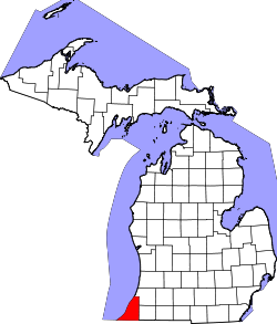 Map of Michigan highlighting Berrien County.svg