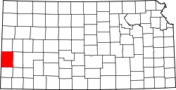 Map of Kansas highlighting Hamilton County.svg