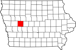 Map of Iowa highlighting Carroll County.svg