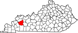 Map of Kentucky highlighting Hopkins County.svg