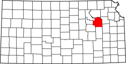 Map of Kansas highlighting Wabaunsee County.svg