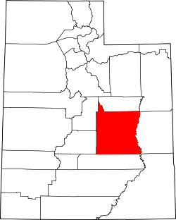 Map of Utah highlighting Emery County.svg
