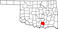 Map of Oklahoma highlighting Johnston County.svg
