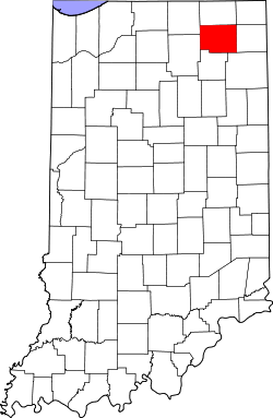 Map of Indiana highlighting Noble County.svg