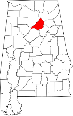 Map of Alabama highlighting Blount County.svg