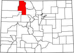 Map of Colorado highlighting Routt County.svg
