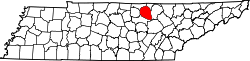 Map of Tennessee highlighting Overton County.svg