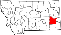 Map of Montana highlighting Custer County.svg