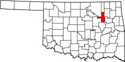 Map of Oklahoma highlighting Tulsa County.svg