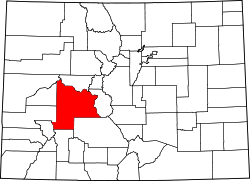 Map of Colorado highlighting Gunnison County.svg