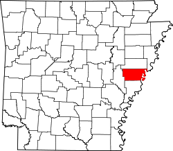 Map of Arkansas highlighting Lee County.svg