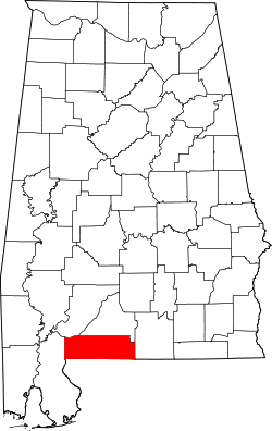 Map of Alabama highlighting Escambia County.svg