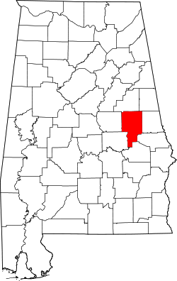 Map of Alabama highlighting Tallapoosa County.svg