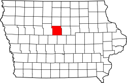 Map of Iowa highlighting Hamilton County.svg