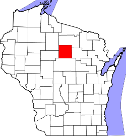 Map of Wisconsin highlighting Lincoln County.svg