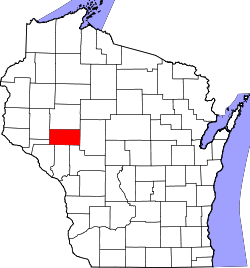 Map of Wisconsin highlighting Eau Claire County.svg