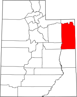 Map of Utah highlighting Uintah County.svg