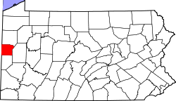 Map of Pennsylvania highlighting Lawrence County.svg