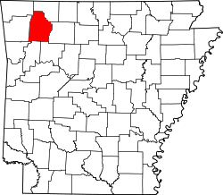Map of Arkansas highlighting Madison County.svg