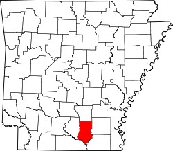Map of Arkansas highlighting Bradley County.svg