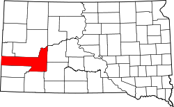 Map of South Dakota highlighting Pennington County.svg