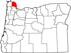 Map of Oregon highlighting Columbia County.svg