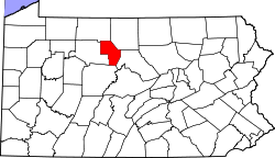 Map of Pennsylvania highlighting Cameron County.svg