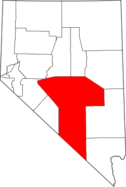 Map of Nevada highlighting Nye County.svg