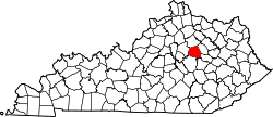 Map of Kentucky highlighting Clark County.svg