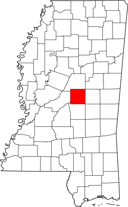 Map of Mississippi highlighting Leake County.svg
