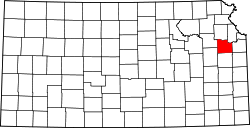 Map of Kansas highlighting Douglas County.svg