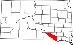 Map of South Dakota highlighting Charles Mix County.svg