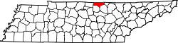 Map of Tennessee highlighting Clay County.svg