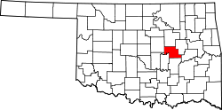 Map of Oklahoma highlighting Okfuskee County.svg