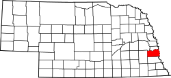 Map of Nebraska highlighting Cass County.svg