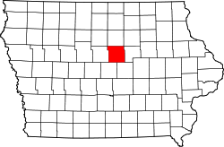 Map of Iowa highlighting Hardin County.svg