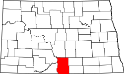 Map of North Dakota highlighting Emmons County.svg
