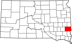 Map of South Dakota highlighting Minnehaha County.svg